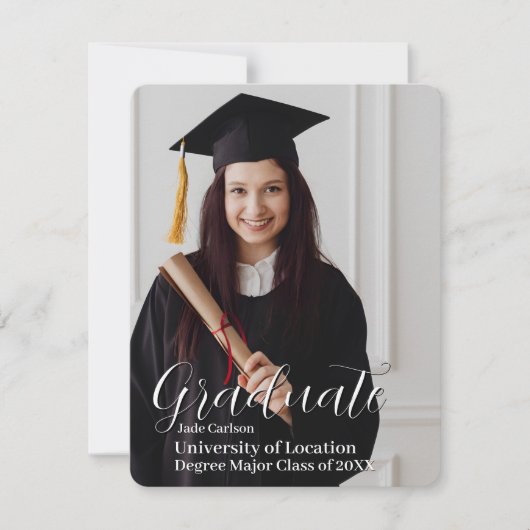 Classy Abschluss Ankündigung Foto-Vorlage (Vorderseite)