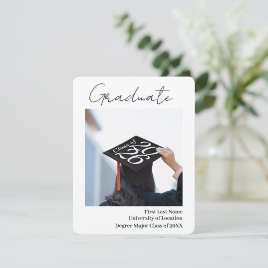 Classy Abschluss Ankündigung Foto-Vorlage (Stehend Vorderseite)