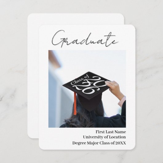 Classy Abschluss Ankündigung Foto-Vorlage (Vorne/Hinten)