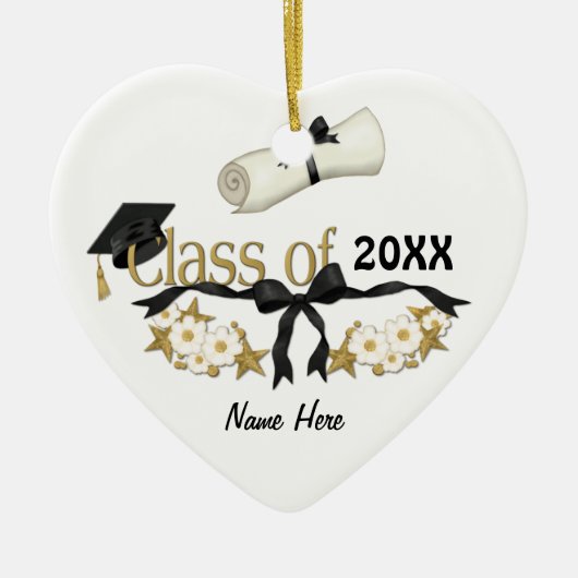 Classy Abschluss Floral Keramik Ornament (Vorne)