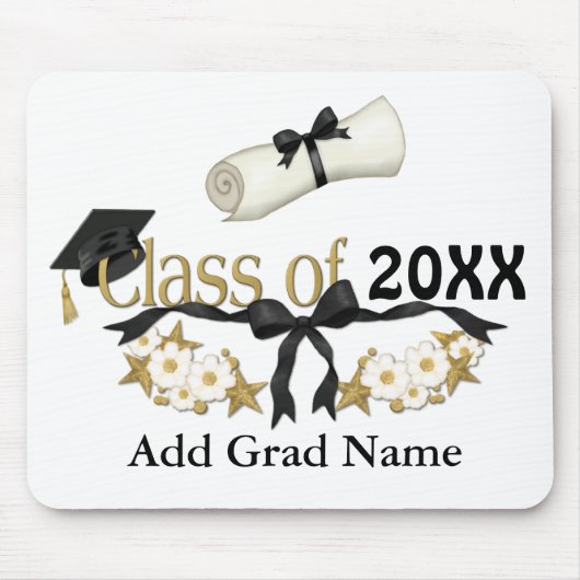 Classy Abschluss Floral Mousepad (Vorne)