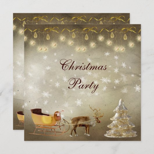 Classy and Sleigh Christmas Party Einladung (Vorne/Hinten)