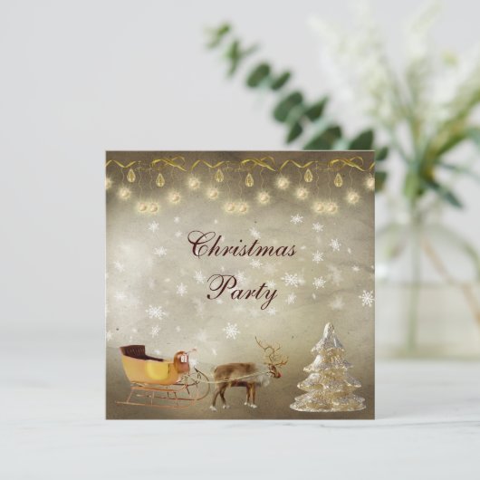 Classy and Sleigh Christmas Party Einladung (Stehend Vorderseite)
