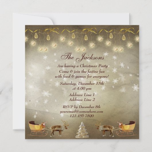 Classy and Sleigh Christmas Party Einladung (Rückseite)