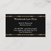 Classy Anwalt Gold Tone auf Schwarz Visitenkarte (Vorderseite)