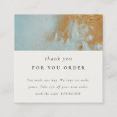 Classy Aqua Blue Gold Öl Farbe Textur Vielen Dank Quadratische Visitenkarte (Vorderseite)