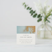 Classy Aqua Blue Gold Öl Farbe Textur Vielen Dank Quadratische Visitenkarte (Stehend Vorderseite)