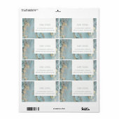 CLASSY AQUA DUSKY BLAUE GOLD AGATE MONOGRAM WEDD (Vorne)