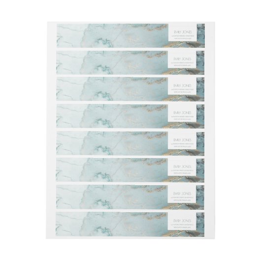 CLASSY AQUA DUSKY BLAUE GOLD AGATE MONOGRAM WEDD (Bogen)