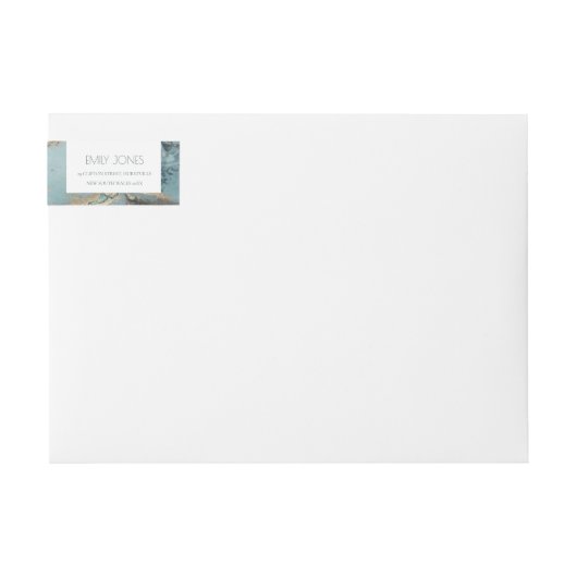 CLASSY AQUA DUSKY BLAUE GOLD AGATE MONOGRAM WEDD (Vorderseite)