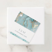CLASSY AQUA DUSKY BLAUE GOLD AGATE MONOGRAM WEDD GESCHENKANHÄNGER (Beispiel)