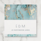 CLASSY AQUA DUSKY BLAUE GOLD AGATE MONOGRAM WEDD GESCHENKANHÄNGER (Vorderseite)