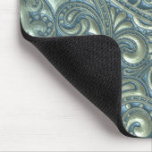 Classy Aquamarin Elegant Hübsch Paisley Floral Mus Mousepad (Ecke)