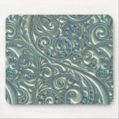 Classy Aquamarin Elegant Hübsch Paisley Floral Mus Mousepad (Vorne)
