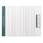Classy Aquamarin Ivory Lined Notizblock (Vorderseite)