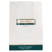 Classy Aquamarin Ivory Mittlere Geschenktüte (Rückseite)