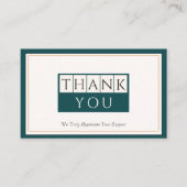 Classy Aquamarin Ivory Vielen Dank Visitenkarte (Vorderseite)