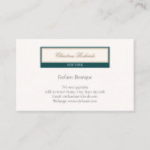 Classy Aquamarin Ivory Visitenkarte (Rückseite)