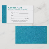Classy Aquamarine Glitzer Ernennung Business Cards Terminkarte (Vorne/Hinten)