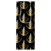 Classy Art Deco | Schwarz und Gold Geschenktüte Für Weinflaschen (Vorderseite)