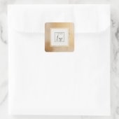 Classy Artistic Beige Gold Oil Paint Texture Logo Quadratischer Aufkleber (Tasche)