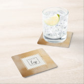 Classy Artistic Beige Gold Oil Paint Texture Logo Rechteckiger Pappuntersetzer (Vor Ort)