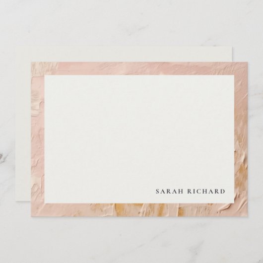 Classy Artistic Bush Rosa Gold Öl Farbe Textur Mitteilungskarte (Vorne/Hinten)