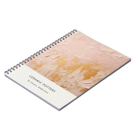 Classy Artistic Bush Rosa Gold Öl Farbe Textur Notizblock (Linke Seite)