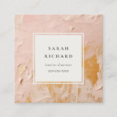 Classy Artistic Bush Rosa Gold Öl Farbe Textur Quadratische Visitenkarte (Vorderseite)