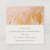 Classy Artistic Bush Rosa Gold Öl Farbe Textur Quadratische Visitenkarte (Rückseite)