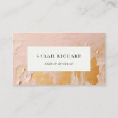 Classy Artistic Bush Rosa Gold Öl Farbe Textur Visitenkarte (Vorderseite)