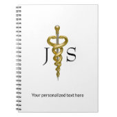 Classy Asclepius Noble Medical Elegantes Gold Silb Notizblock (Vorderseite)