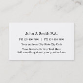 Classy Attorney Business Cards Visitenkarte (Rückseite)