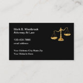 Classy Attorney Gold Tone Skala der Justiz Visitenkarte (Rückseite)