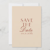 Classy Auburn Beige Old Money Fancy Wedding Save The Date (Vorderseite)