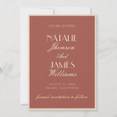 Classy Auburn Cream Old Money Photo Wedding Save The Date (Rückseite)