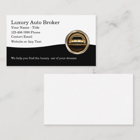 Classy Auto Broker Luxury Vehicle Search Visitenkarte (Vorne/Hinten)