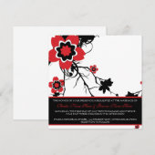 Classy B&W Cherry Blossom Wedite Einladung (Vorne/Hinten)