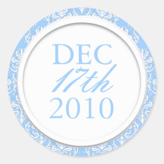 Classy Baby Blue Wedding Stickers