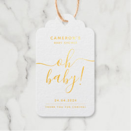 Classy Baby Dusche Personalisiertes Gold Foil Gesc Geschenkanhänger