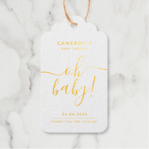 Classy Baby Dusche Personalisiertes Gold Foil Gesc Geschenkanhänger