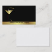 Classy Barkeeper Gold Martini Cocktail Visitenkarte (Vorne/Hinten)