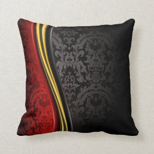 CLASSY BAROQUE SCHWARZ ROT UND GOLD PILLOW KISSEN