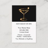Classy Bartender For Hire Visitenkarte (Vorderseite)