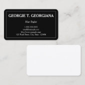 Classy & Basic Hair Stylist Business Card Visitenkarte (Vorne/Hinten)