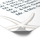 Classy Beach Theme Starfish Hochzeitstabelle Poster (Ecke)