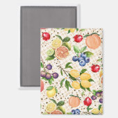 Classy beautiful botanical pattern beige magnet (Vorderseite/Rückseite)