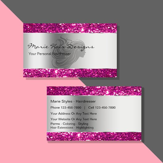 Classy Beauty Hairdresser Business Cards Visitenkarte
