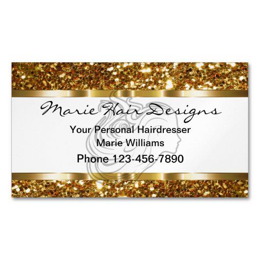 Classy Beauty Hairstylist Magnetische Visitenkarte (Vorderseite)