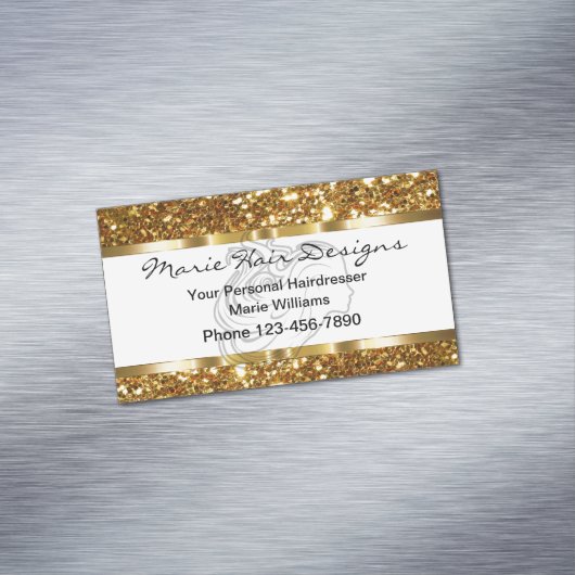 Classy Beauty Hairstylist Magnetische Visitenkarte (Beispiel)